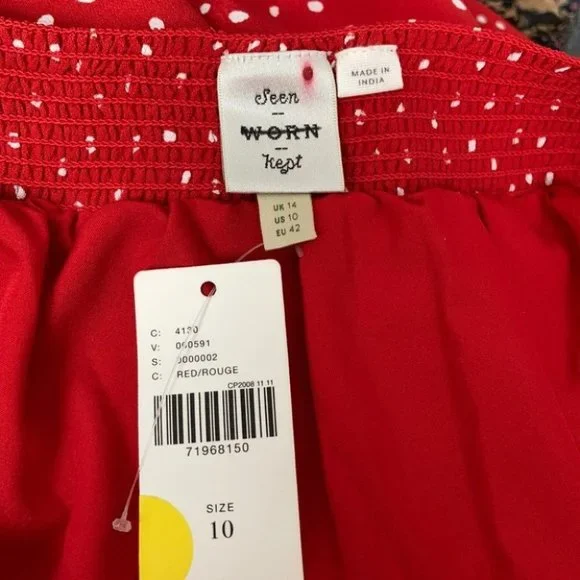 Anthropologie Seen Worn Kept Polka Dot Slip Dress - Picture 8 of 12